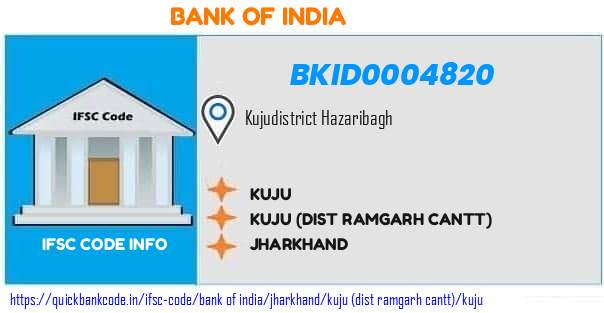 Bank of India Kuju BKID0004820 IFSC Code