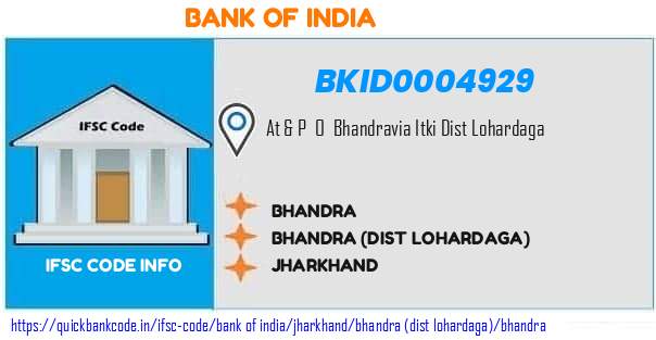 Bank of India Bhandra BKID0004929 IFSC Code