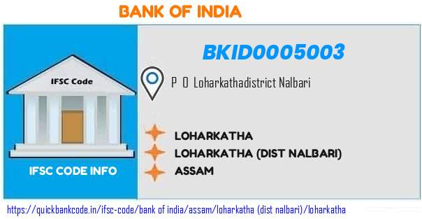 Bank of India Loharkatha BKID0005003 IFSC Code