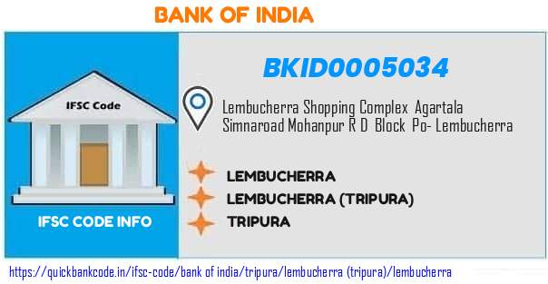 Bank of India Lembucherra BKID0005034 IFSC Code