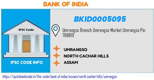 Bank of India Umrangso BKID0005095 IFSC Code