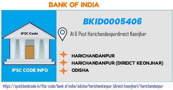 Bank of India Harichandanpur BKID0005406 IFSC Code