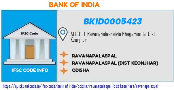 Bank of India Ravanapalaspal BKID0005423 IFSC Code
