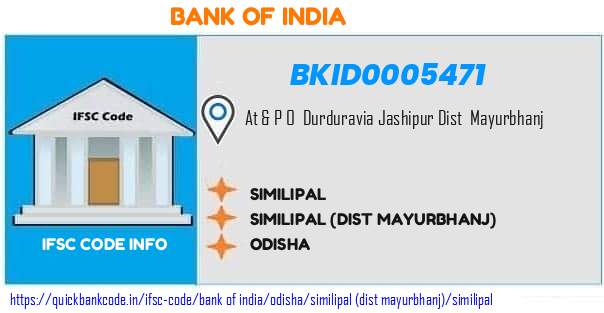 Bank of India Similipal BKID0005471 IFSC Code