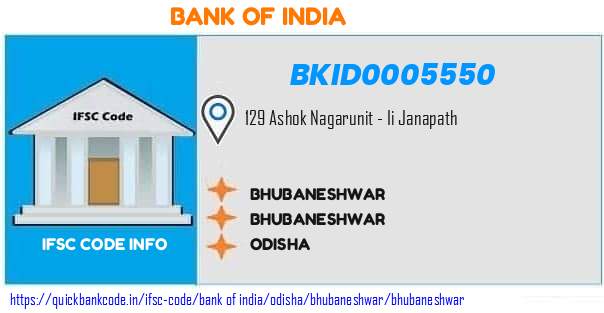 Bank of India Bhubaneshwar BKID0005550 IFSC Code
