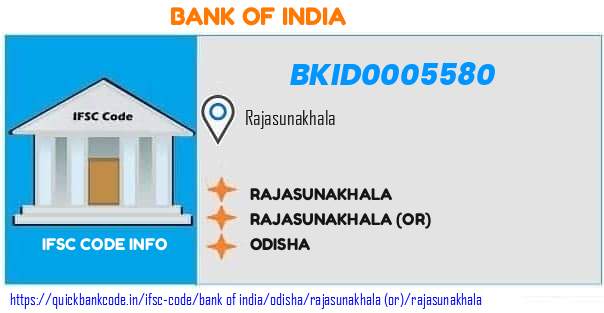 Bank of India Rajasunakhala BKID0005580 IFSC Code