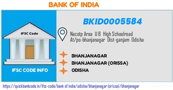 Bank of India Bhanjanagar BKID0005584 IFSC Code