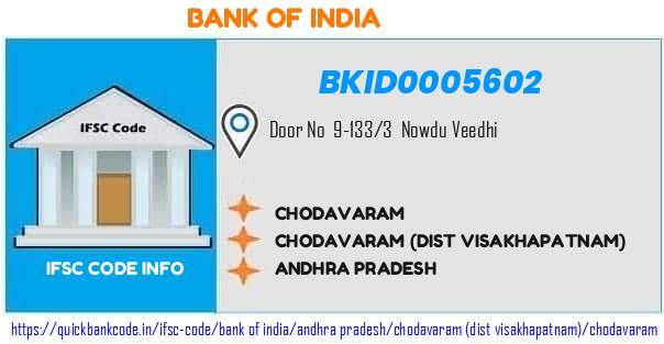Bank of India Chodavaram BKID0005602 IFSC Code