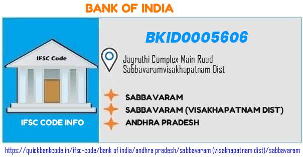 Bank of India Sabbavaram BKID0005606 IFSC Code