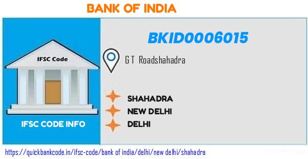 Bank of India Shahadra BKID0006015 IFSC Code
