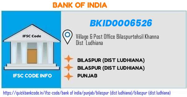 Bank of India Bilaspur dist Ludhiana BKID0006526 IFSC Code