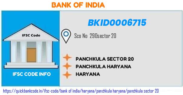 Bank of India Panchkula Sector 20 BKID0006715 IFSC Code