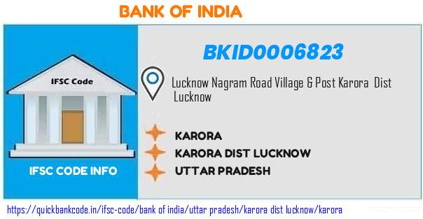 Bank of India Karora BKID0006823 IFSC Code