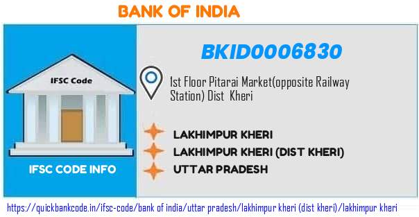 Bank of India Lakhimpur Kheri BKID0006830 IFSC Code