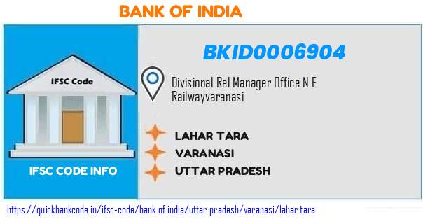 Bank of India Lahar Tara BKID0006904 IFSC Code