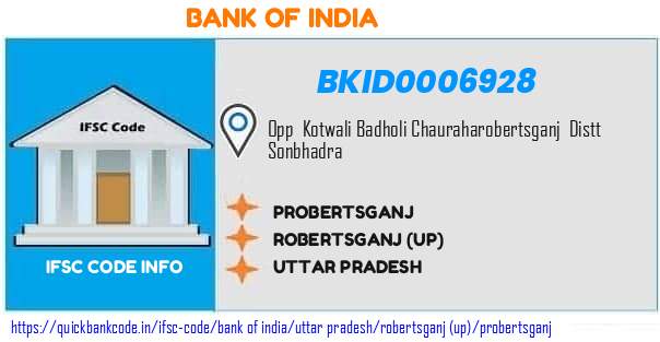 Bank of India Probertsganj BKID0006928 IFSC Code