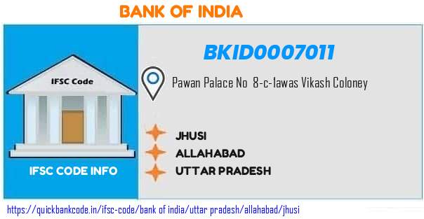 Bank of India Jhusi BKID0007011 IFSC Code