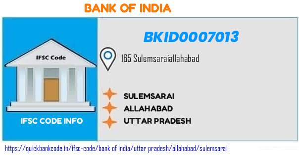 Bank of India Sulemsarai BKID0007013 IFSC Code