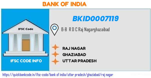 Bank of India Raj Nagar BKID0007119 IFSC Code