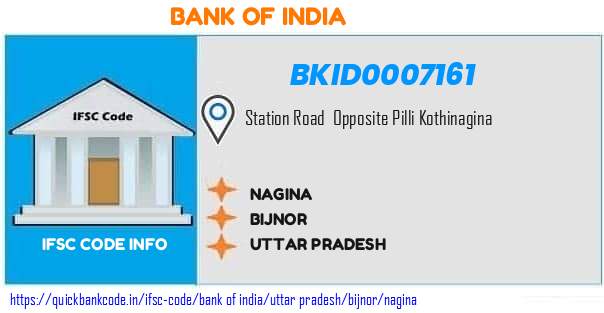 Bank of India Nagina BKID0007161 IFSC Code