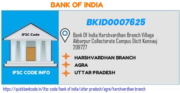 Bank of India Harshvardhan Branch BKID0007625 IFSC Code