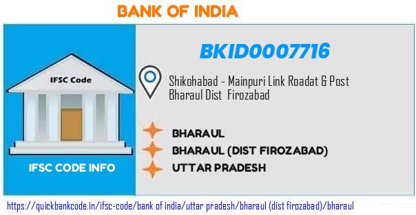 Bank of India Bharaul BKID0007716 IFSC Code