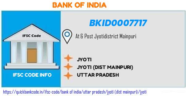 Bank of India Jyoti BKID0007717 IFSC Code