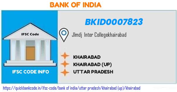 Bank of India Khairabad BKID0007823 IFSC Code