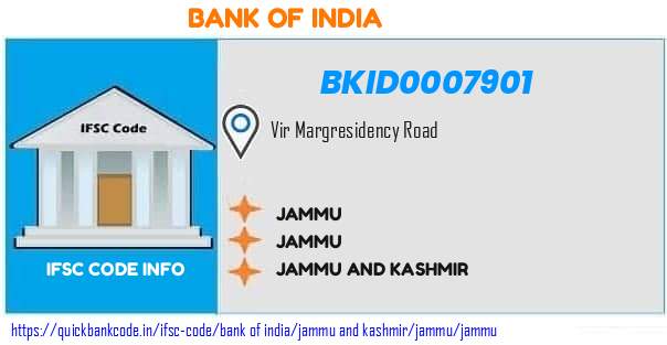 Bank of India Jammu BKID0007901 IFSC Code
