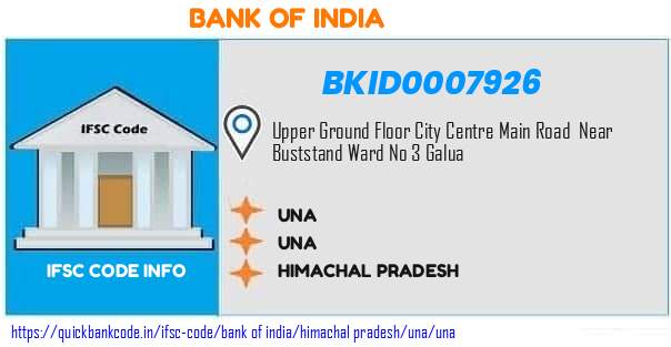 BKID0007926 Bank of India. UNA