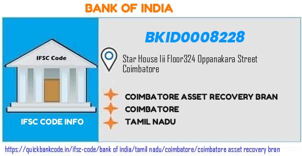 Bank of India Coimbatore Asset Recovery Bran BKID0008228 IFSC Code