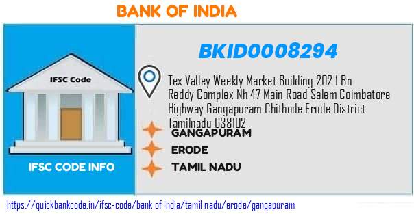 Bank of India Gangapuram BKID0008294 IFSC Code
