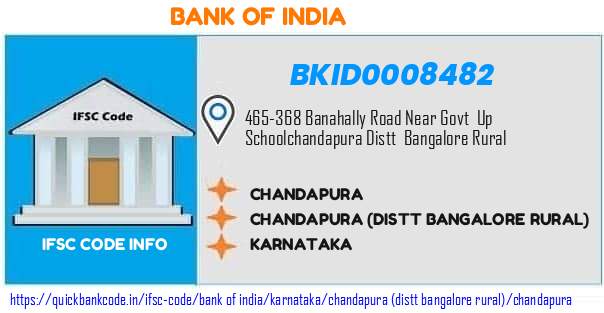 Bank of India Chandapura BKID0008482 IFSC Code