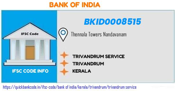 Bank of India Trivandrum Service BKID0008515 IFSC Code