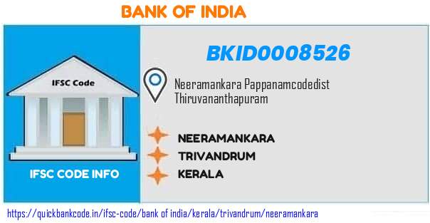 Bank of India Neeramankara BKID0008526 IFSC Code