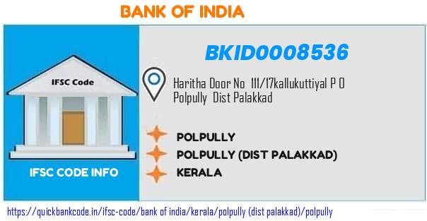 Bank of India Polpully BKID0008536 IFSC Code