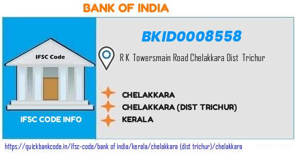 Bank of India Chelakkara BKID0008558 IFSC Code