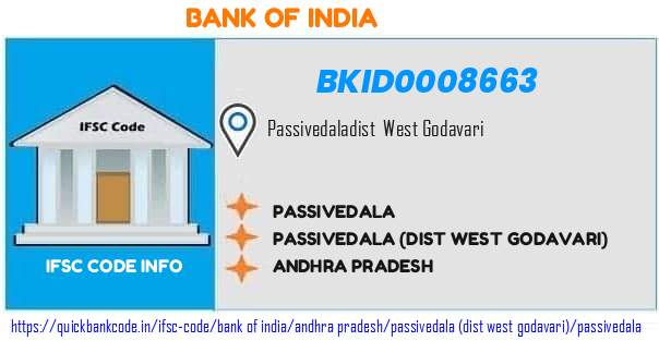 Bank of India Passivedala BKID0008663 IFSC Code