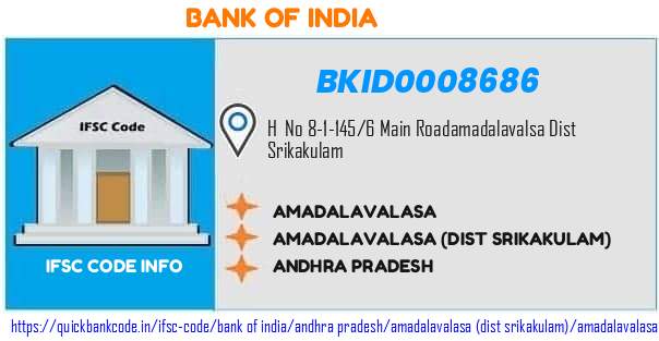 Bank of India Amadalavalasa BKID0008686 IFSC Code