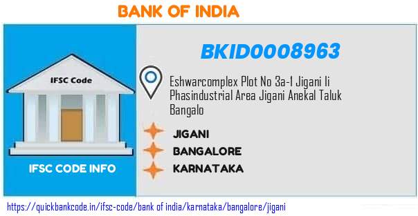 Bank of India Jigani BKID0008963 IFSC Code
