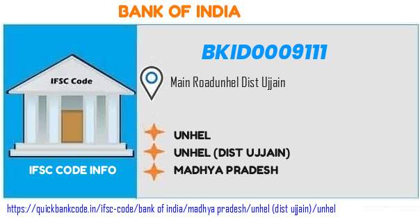 Bank of India Unhel BKID0009111 IFSC Code
