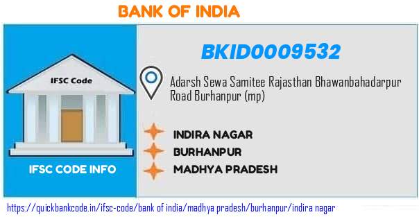 Bank of India Indira Nagar BKID0009532 IFSC Code