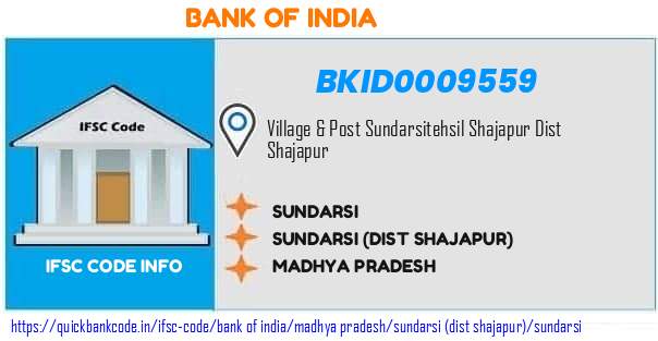Bank of India Sundarsi BKID0009559 IFSC Code