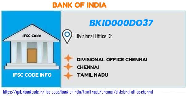 Bank of India Divisional Office Chennai BKID000DO37 IFSC Code