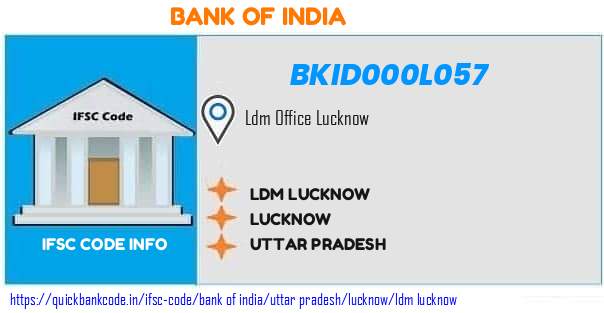 Bank of India Ldm Lucknow BKID000L057 IFSC Code