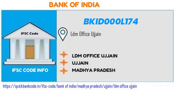 Bank of India Ldm Office Ujjain BKID000L174 IFSC Code