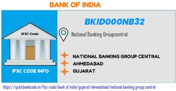 Bank of India National Banking Group Central BKID000NB32 IFSC Code