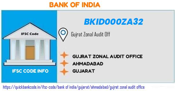 Bank of India Gujrat Zonal Audit Office BKID000ZA32 IFSC Code