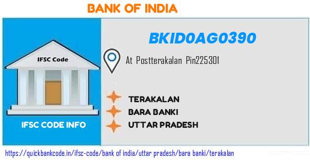 Bank of India Terakalan BKID0AG0390 IFSC Code