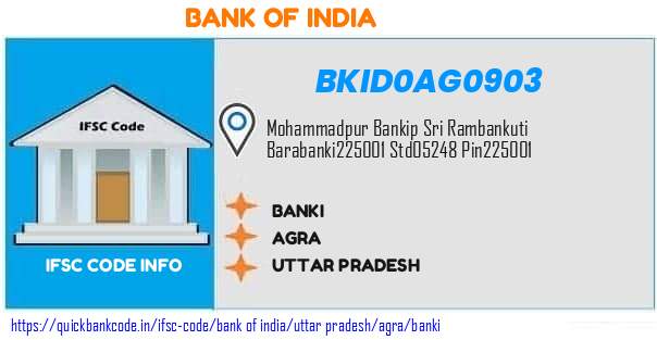 Bank of India Banki BKID0AG0903 IFSC Code